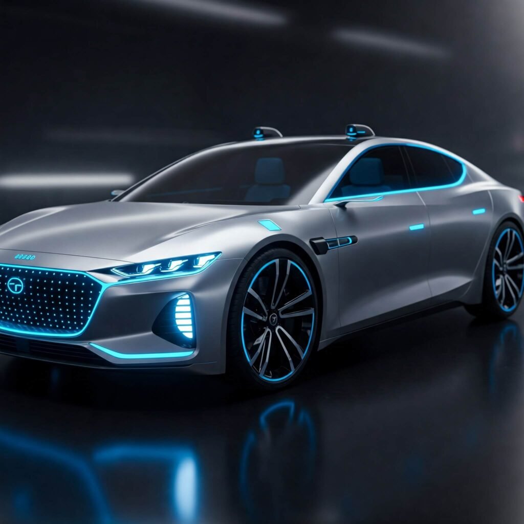 Silver Autonomous Car