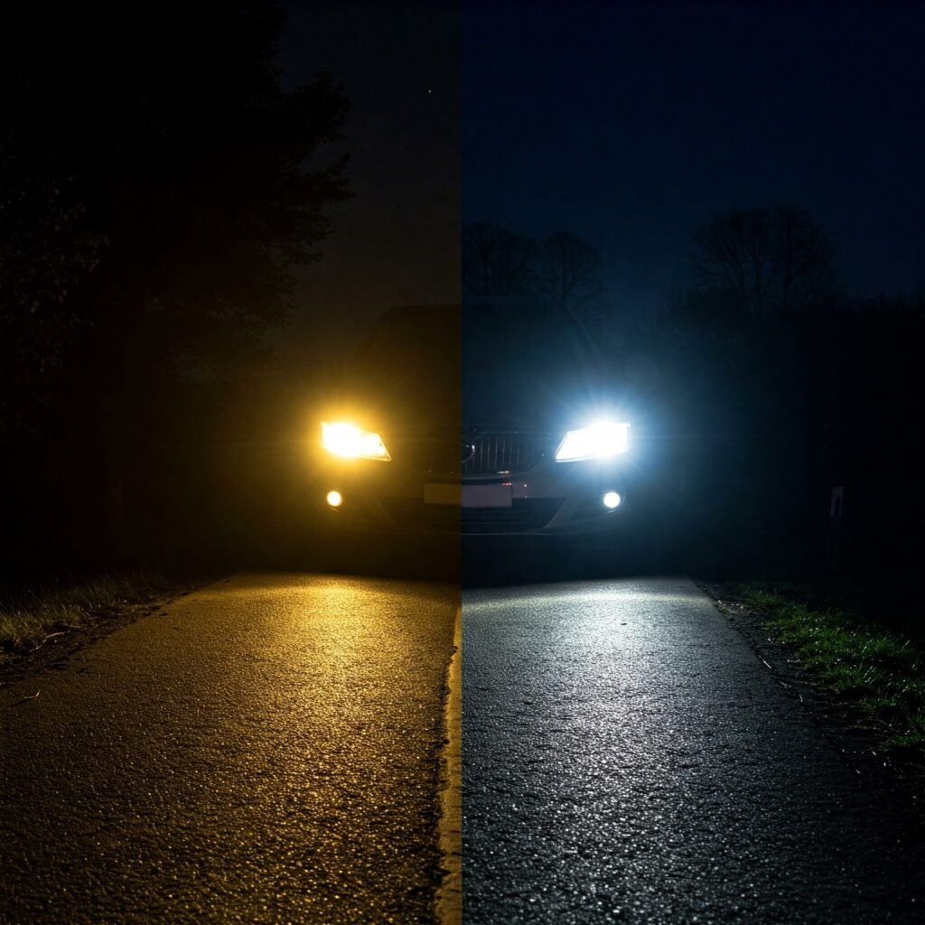 Halogen vs LED Headlight Illumination