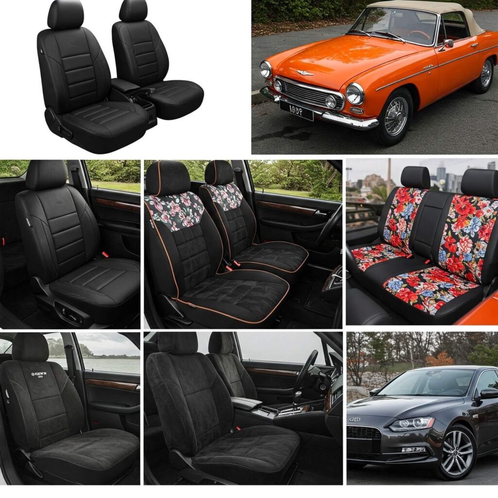 Stylish Car Seat Cover Collage