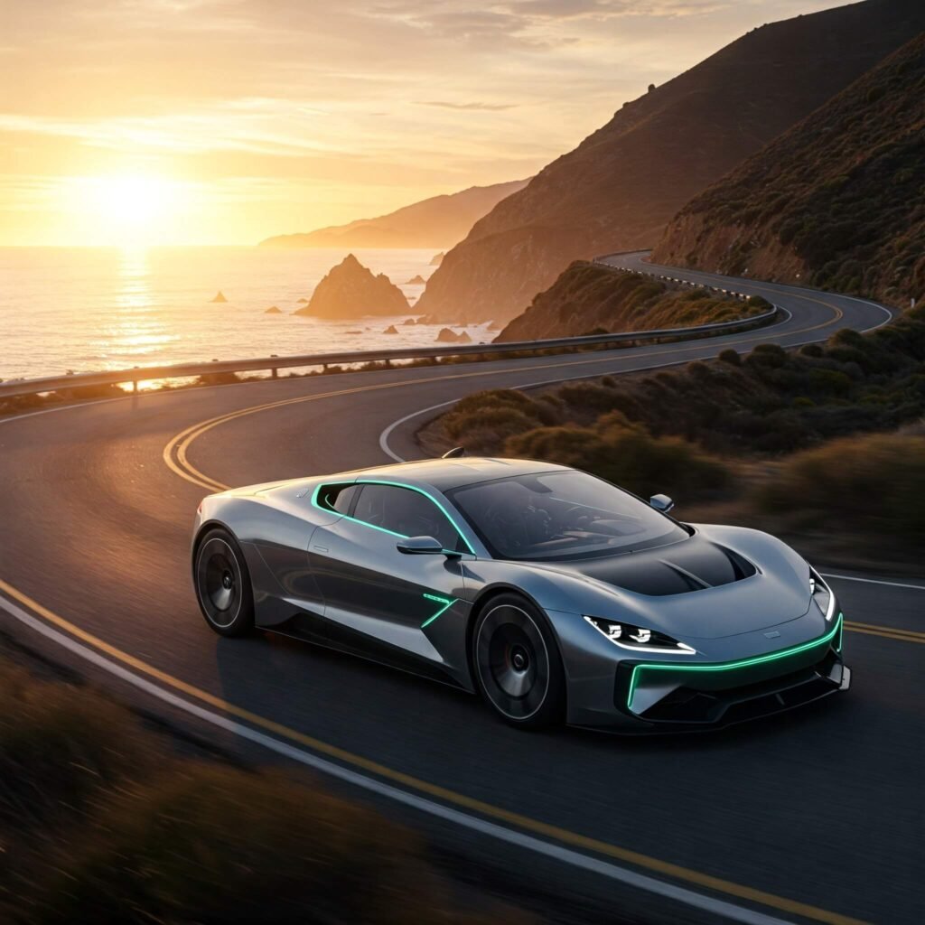 Futuristic Electric Supercar