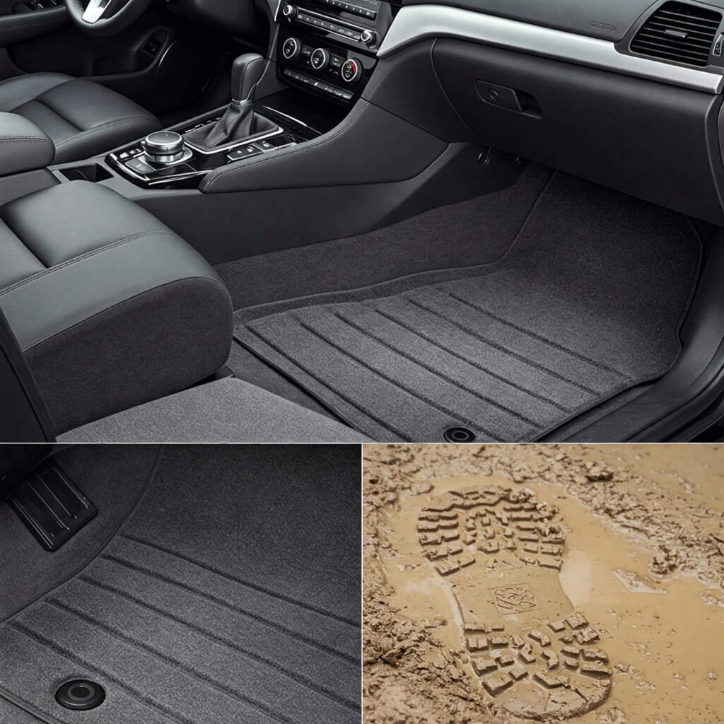 Clean Car Mats vs Muddy Print