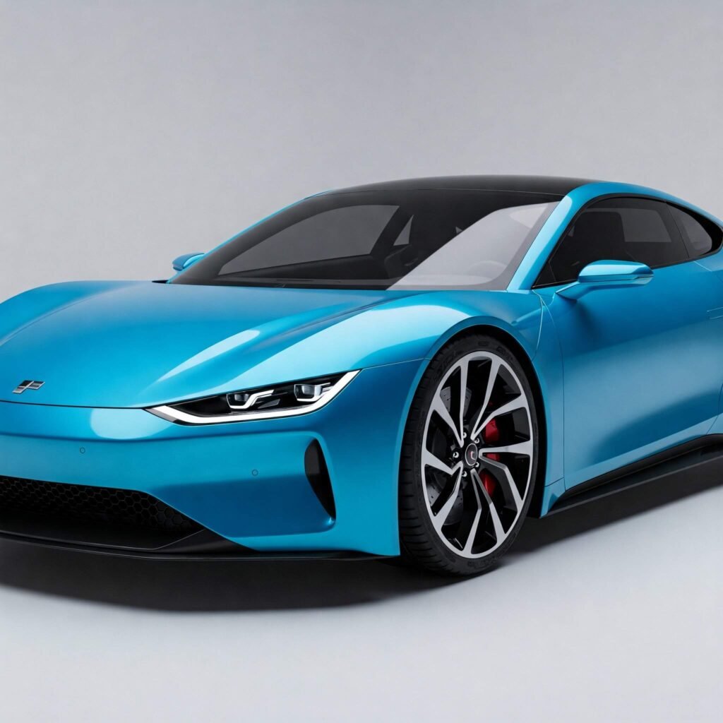 Electric Blue Sportscar