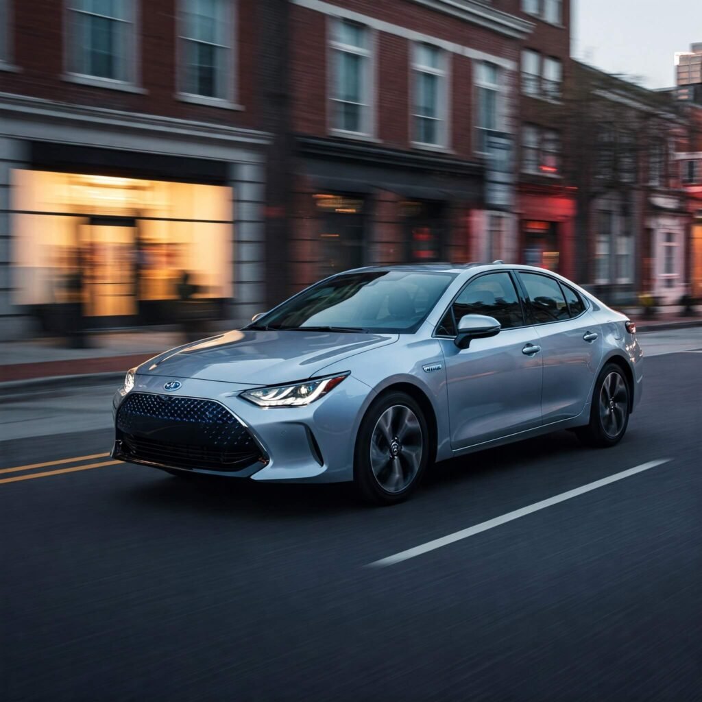 Hybrid Car City Traffic