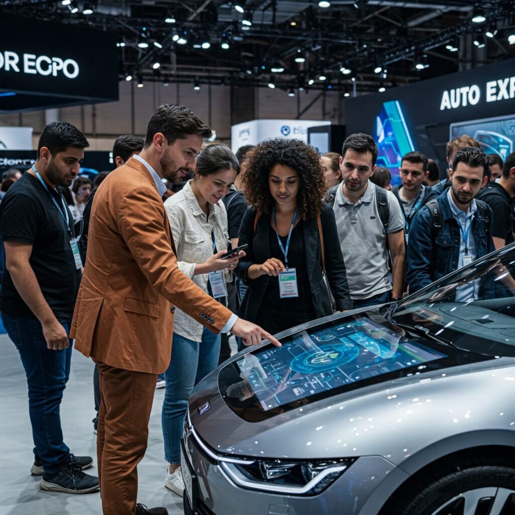 People Exploring Electric Car